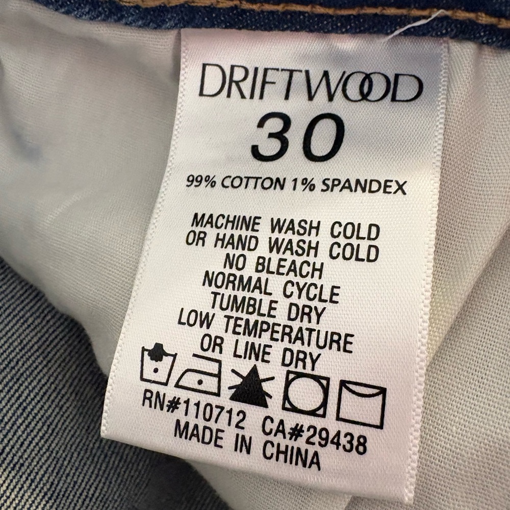 DRIFTWOOD Blue Embroidered Flare Jeans with Floral Trim - Picture 5 of 7